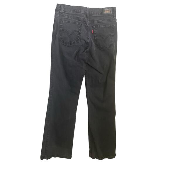 Y2K VTG Levis 512 Perfectly‎ Slimming Jeans Women 10M Black Bootcut Western - Picture 3 of 13
